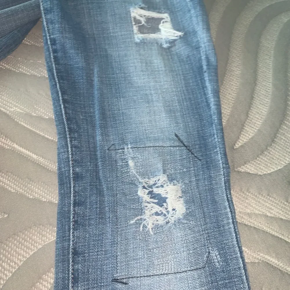Current Elliot The Ankle Skinny Distressed Jeans in Light Wash Size 26